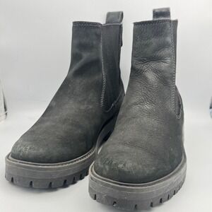 Timberland Courmayeur Valley Chelsea Boots Black Nubuck Lug Sole Womens 8.5